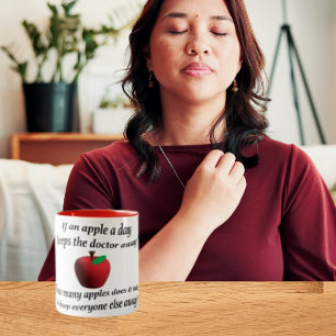 Apple a day keeps the doctor away  Two-Tone coffee mug