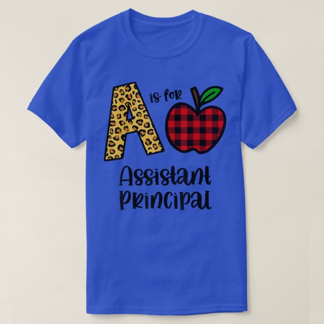 Apple A Is For Assistant Principal, Back To School T-Shirt (Design Front)