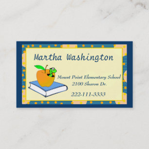 Apple and Boook Teachers Business Card