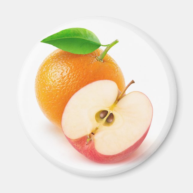 Apple and orange magnet (Front)