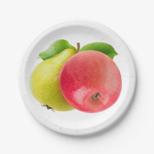 Apple and pear paper plate