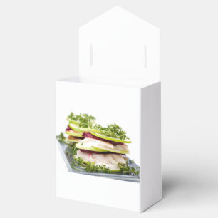 Apple and trout appetizer favor box