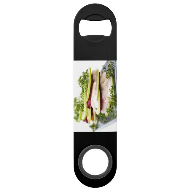 Apple and trout appetizer speed bottle opener (Back)