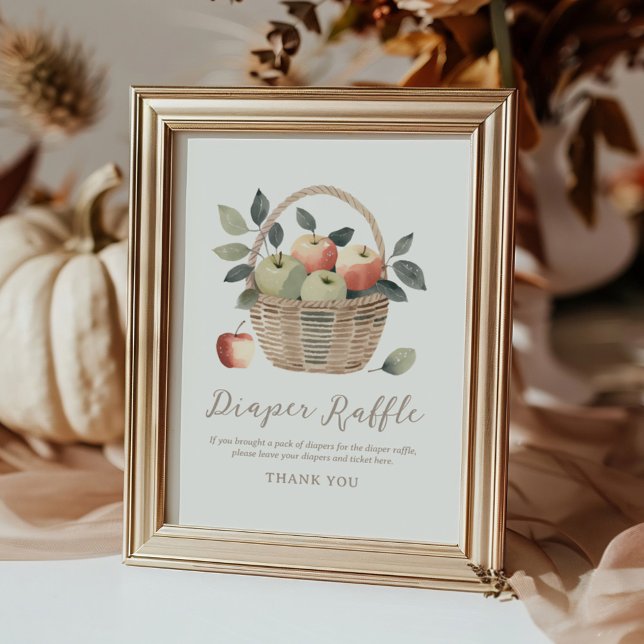 Apple Baby Shower Diaper Raffle Sign (Creator Uploaded)