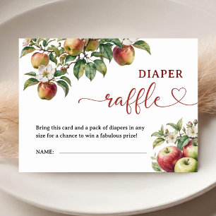 Apple Baby Shower Fall Diaper Raffle Enclosure Card