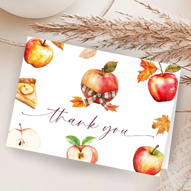 Apple Baby Shower Folded Thank You Card (Creator Uploaded)