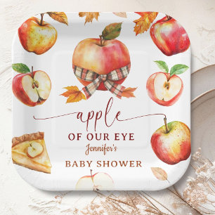 Apple Baby Shower Gender Neutral Paper Plate