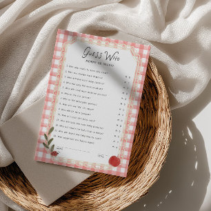 Apple Baby Shower Guess Who Game Card