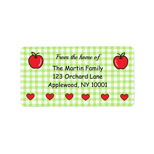 Apple Baby Shower Return Address Label  (Front)