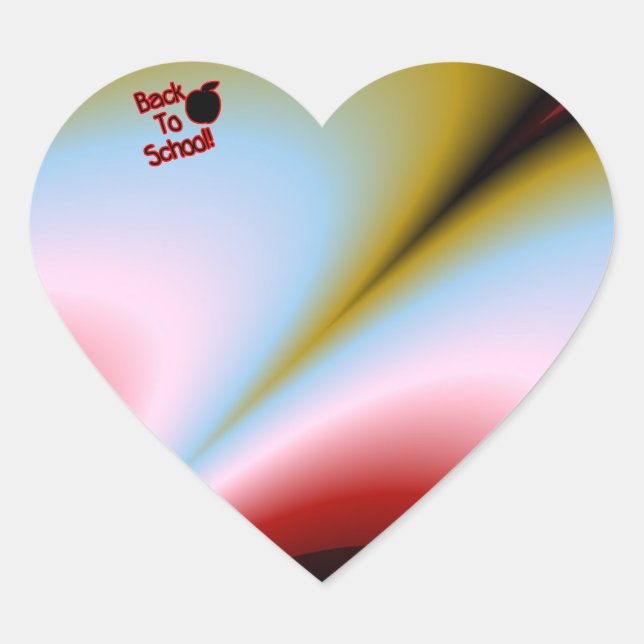 Apple & Back to School - Heart Sticker (Front)
