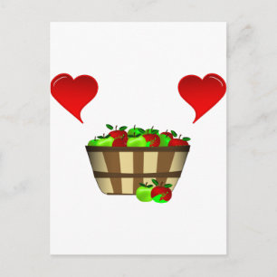 Apple Basket Love Postcard