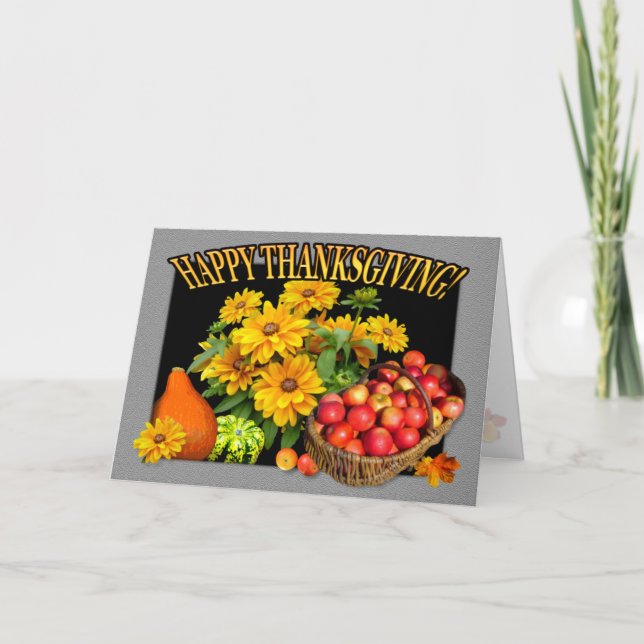 Apple Basket ~ Thanksgiving Card (Front)