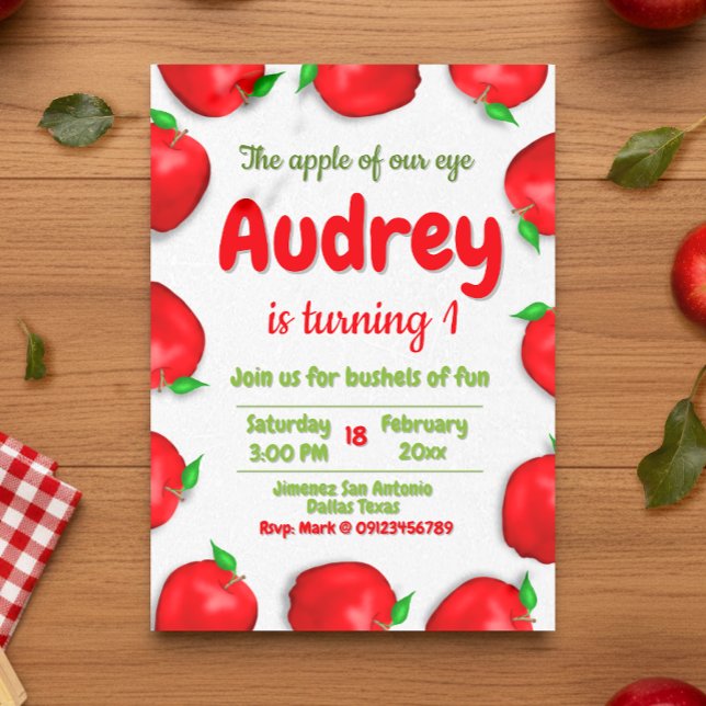 Apple Birthday Invitation (Apple Birthday Invitation)