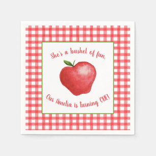 Apple Birthday Party Napkin - Customizable
