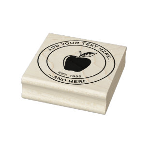 Apple Black Rubber Stamp