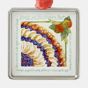 Apple blackberry tart 2014 metal ornament