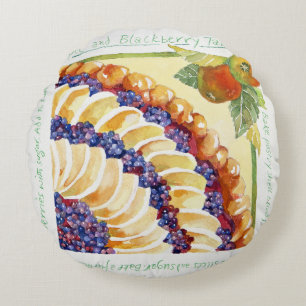 Apple blackberry tart 2014 round pillow