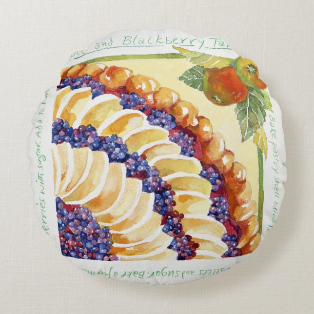 Apple blackberry tart 2014 round pillow (Front)