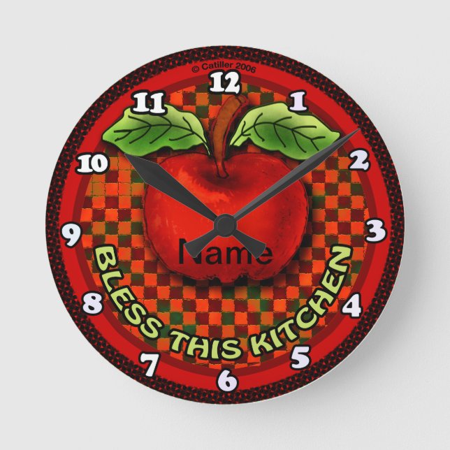 Apple Bless This Kitchen clock (Front)