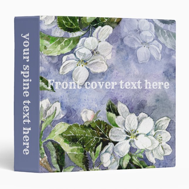 Apple blossom 3 ring binder (Front/Spine)