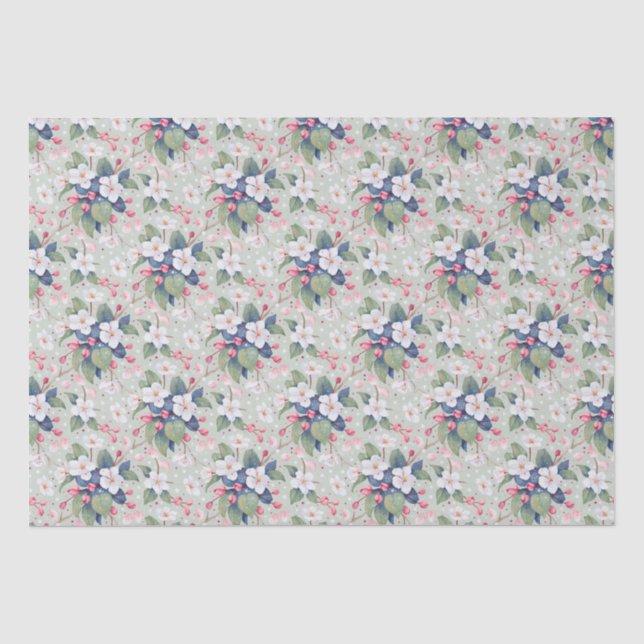 Apple Blossom (Aqua Haze) Tissue Paper (Front)