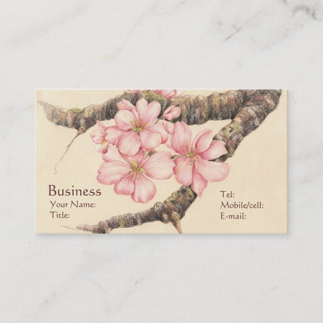 Apple Blossom Branch Business Card (Front)