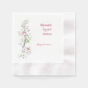 Apple Blossom Bridal Shower Personalized Cocktail Napkin