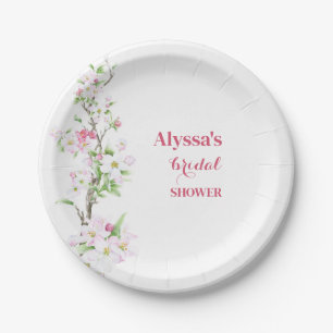 Apple Blossom Bridal Shower Personalized Paper Plate