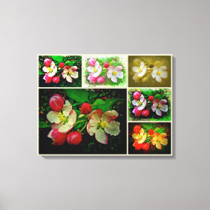 Apple Blossom Collage - Enhanced Digital Photo Canvas Print