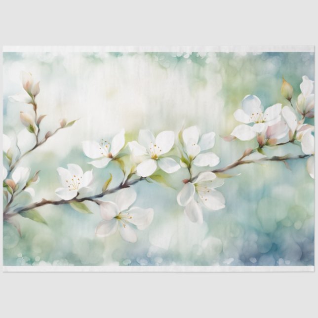 Apple Blossom Decoupage Tissue Paper (Front)