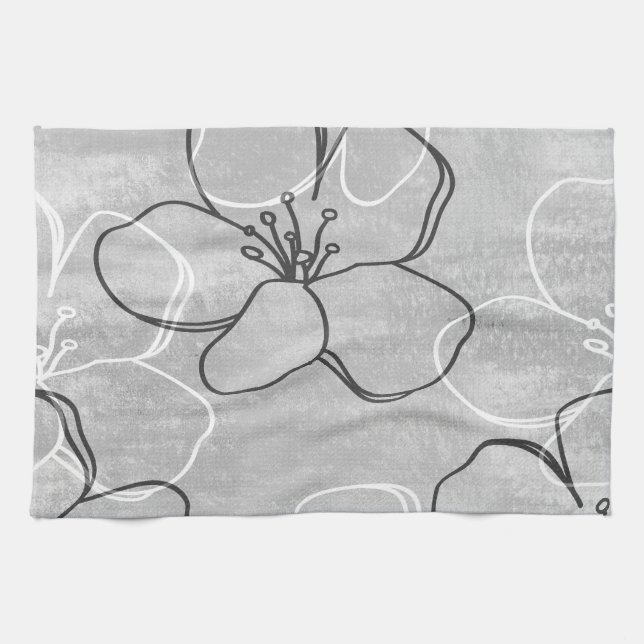Apple Blossom Dream: Abstract Ornament Kitchen Towel (Horizontal)