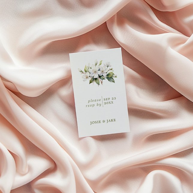 Apple Blossom flower RSVP Enclosure Card (Apple Blossom flower RSVP Enclosure Card)