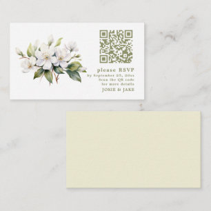 Apple Blossom flower RSVP QR Code Enclosure Card