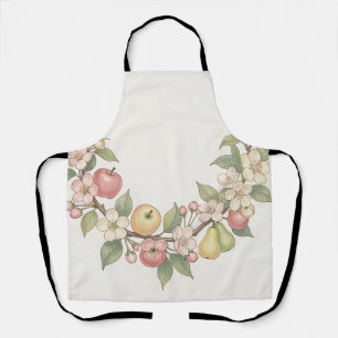Apple Blossom Fruit Wreath Botanical Apron