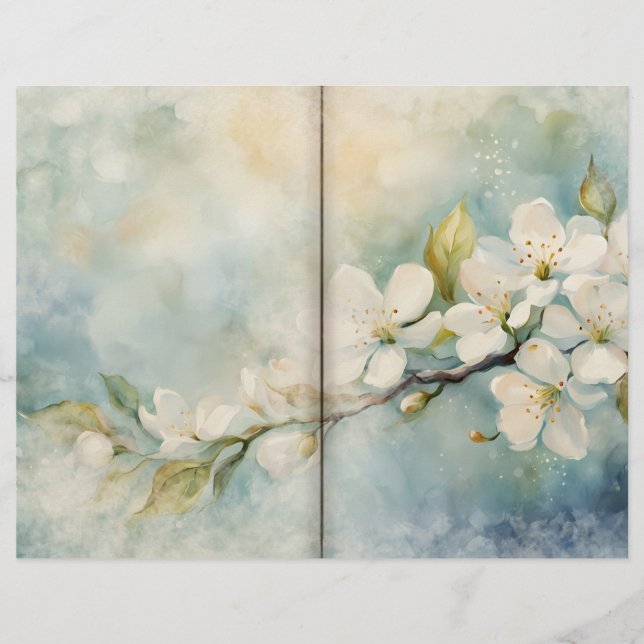 Apple Blossom Junk Journal Page (Front)