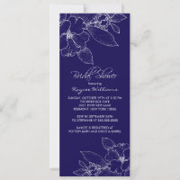 Apple Blossom on Blue Bridal Shower Invitation