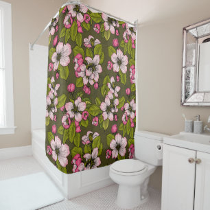 Apple blossom on dark green