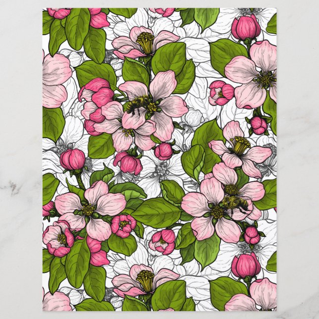 Apple blossom on white (Front)
