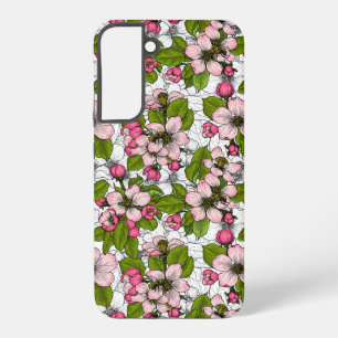 Apple blossom on white samsung galaxy case