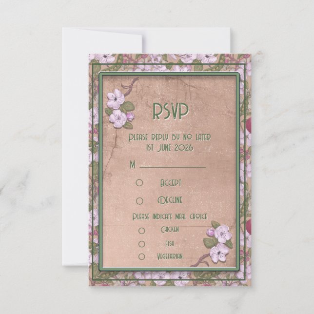 Apple blossom - RSVP card (Front)