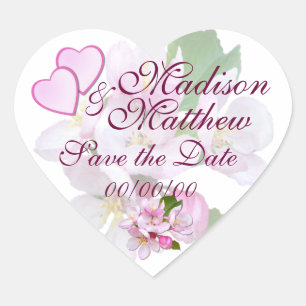 APPLE BLOSSOM ~ Save The Date ~ Heart Stickers