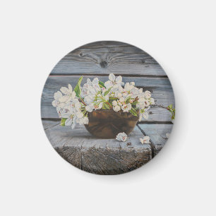 Apple Blossom Still Life – Original Fine Art Print Magnet
