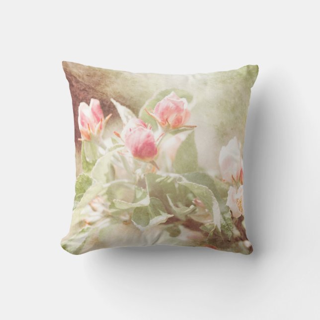 Apple Blossom Throw Pillow (Front)