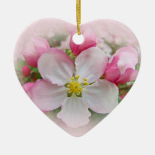 Apple Blossom Time Ceramic Ornament