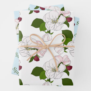 Apple blossom. Time for love and romance. Wrapping Paper Sheet