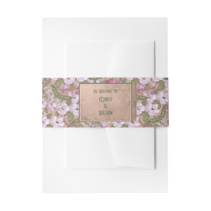 Apple blossom - Wedding Belly band Invitation Belly Band