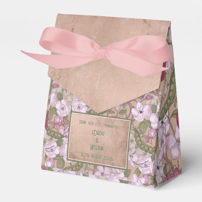 Apple blossom - Wedding favor box (Front Side)