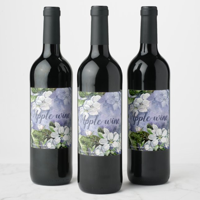 Apple blossom Wine Labe Label (Bottles)