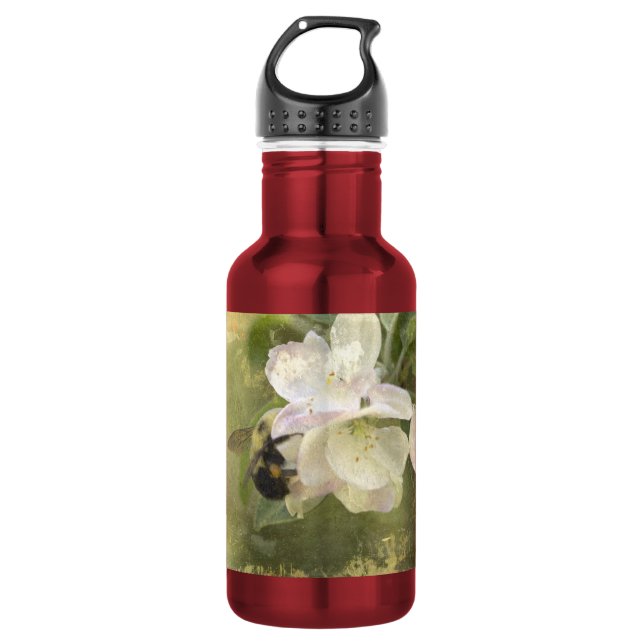 Apple Blossoms and Bumblebee 532 Ml Water Bottle (Front)
