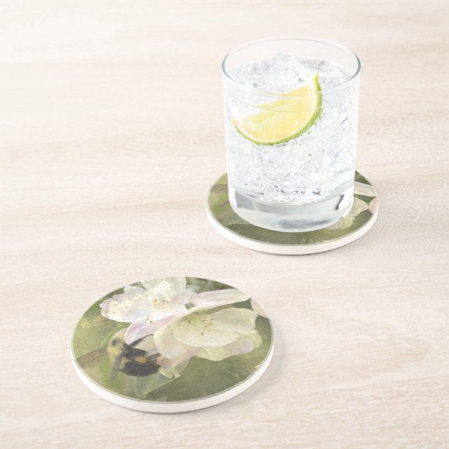 Apple Blossoms and Bumblebee Coaster (Side)